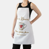 Love is Brewing white coffee mug heart bridal show Schürze (InSitu)