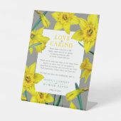 Love is caring yellow spring wedding health pedest sockelschild (Vorderseite)