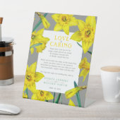 Love is caring yellow spring wedding health pedest sockelschild (In SItu)