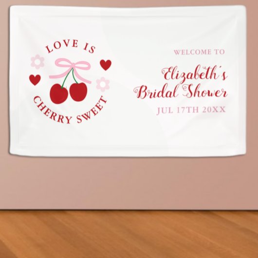 Love Is Cherry Sweet Brautparty Banner