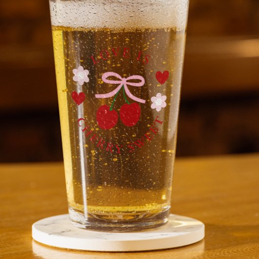 Love Is Cherry Sweet Brautparty Glas