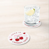 Love Is Cherry Sweet Brautparty Runder Pappuntersetzer (Vor Ort)