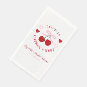Love Is Cherry Sweet Brautparty Serviette (Ecke)
