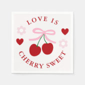 Love Is Cherry Sweet Brautparty Serviette (Vorderseite)