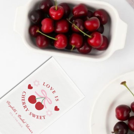 Love Is Cherry Sweet Brautparty Serviette