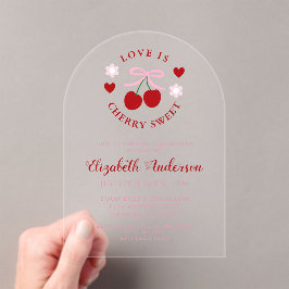 Love Is Cherry Sweet Bridal Shower Acryleinladungen