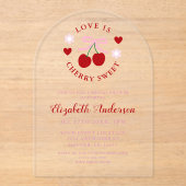 Love Is Cherry Sweet Bridal Shower Acryleinladungen (Vorderseite)