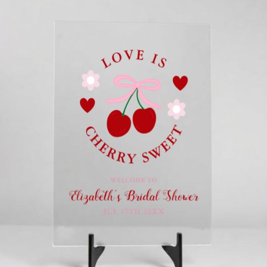 Love Is Cherry Sweet Bridal Shower Acrylschild