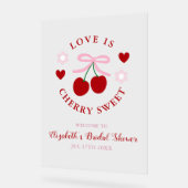 Love Is Cherry Sweet Bridal Shower Acrylschild (Winkel)