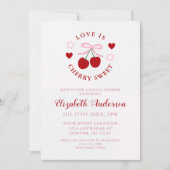 Love Is Cherry Sweet Bridal Shower Einladung (Vorderseite)
