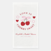 Love Is Cherry Sweet Bridal Shower Serviette (Vorderseite)