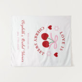 Love Is Cherry Sweet Bridal Shower Wandteppich (Vorderseite (Horizontal))