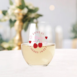 Love Is Cherry Sweet Bridal Shower Weinglas Ohne Stiel