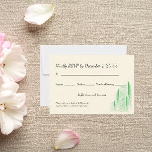 Love Is Evergreen Hochzeit RSVP Karte