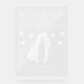 Love is Everything Personalized Wedding Acrylschild (Vorderseite)