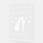 Love is Everything Personalized Wedding Acrylschild (Winkel)
