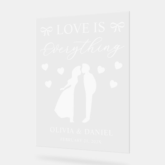 Love is Everything Personalized Wedding Acrylschild (Winkel)