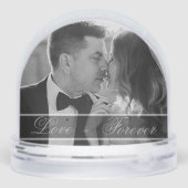 "Love is Forever" Photo Wedding Keepsake Schneekugeln (Rückseite)