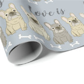 Love is French Bulldogs Geschenkpapier (Rolleneckpunkt)