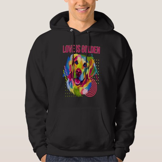 Love Is Golden Animal Pun Golden Retriever Animal  Hoodie (Vorderseite)