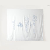 Love Is in Bloom Blue Hydrangea Bridal Shower Wandteppich (Vorderseite (Horizontal))