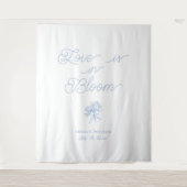 Love Is in Bloom Blue Hydrangea Bridal Shower Wandteppich (Vorderseite)