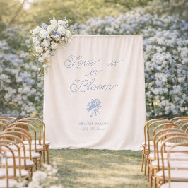 Love Is in Bloom Blue Hydrangea Bridal Shower Wandteppich