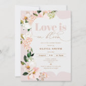 Love is in bloom blush floral bridal shower einladung (Vorderseite)