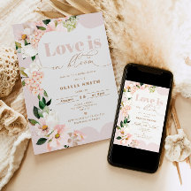 Love is in bloom blush floral bridal shower