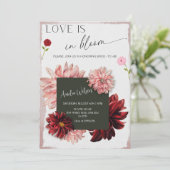 Love Is in Bloom Bridal Shower-Floral Garden Theme Einladung (Stehend Vorderseite)