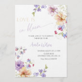 Love Is in Bloom Bridal Shower-Floral Spring Party Einladung (Vorderseite)
