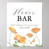 Love Is In Bloom Bridal Shower Flower Bar Sign Poster (Vorne)