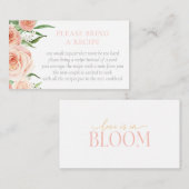 Love Is In Bloom Bridal Shower Recipe Request Begleitkarte (Vorne/Hinten)