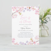 Love is in Bloom Cherry Blossom Bridal Shower Einladung (Stehend Vorderseite)