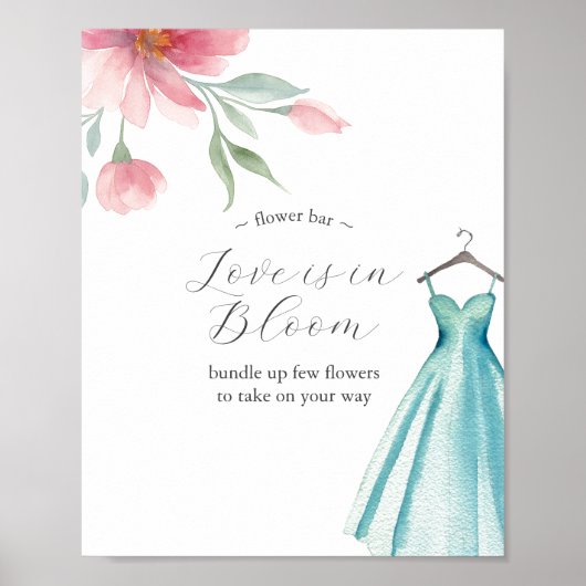 Love is in Bloom Flower Bar Poster Blue Dress (Vorne)