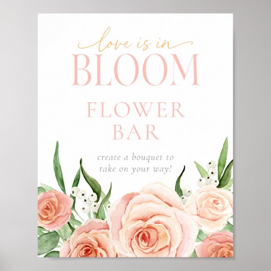 Love Is In Bloom Flower Bar Station Sign Poster (Vorne)