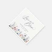 Love is in Bloom Navy Wildflower Rustic Wedding Serviette (Ecke)