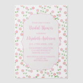 Love Is In Bloom Pink Floral Bridal Shower Pergament Einladungen (Vorderseite)