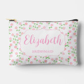 Love Is In Bloom Pink Floral Wedding Party Zubehörtasche (Vorderseite)