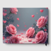 Love is in Bloom Pink Roses Elegant Wedding Gästebuch (Rückseite)