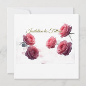 Love is in Bloom Pink Roses Save the Date Wedding (Rückseite)