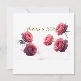 Love is in Bloom Pink Roses Save the Date Wedding