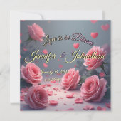 Love is in Bloom Pink Roses Save the Date Wedding (Vorderseite)