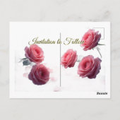 Love is in Bloom Pink Roses Save the Date Wedding Postkarte (Rückseite)