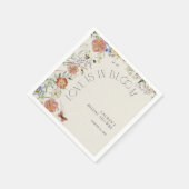Love Is In Bloom Pressed Wildflower Bridal Shower Serviette (Ecke)