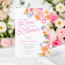 Love is in bloom pretty wildflowers bridal shower