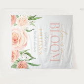 Love Is In Bloom Soft Pink Floral Photo Backdrop  Wandteppich (Vorderseite (Horizontal))