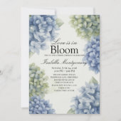 Love Is in Bloom Spring Blue Rustic Hydrangea Einladung (Vorderseite)