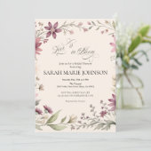 Love is in Bloom Spring Floral Bridal Shower Einladung (Stehend Vorderseite)