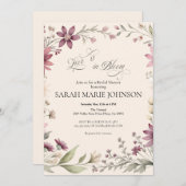 Love is in Bloom Spring Floral Bridal Shower Einladung (Vorne/Hinten)